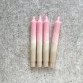 Dip Dye Kerzen | beige-rosa | 4er Set