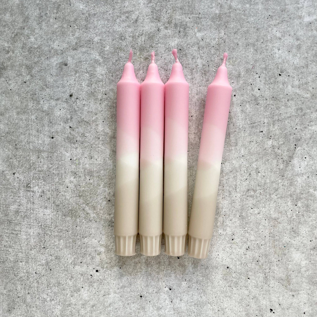 Dip Dye Kerzen | beige-rosa | 4er Set