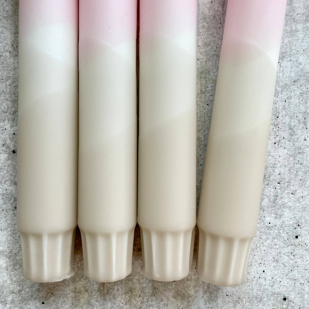 Dip Dye Kerzen | beige-rosa | 4er Set