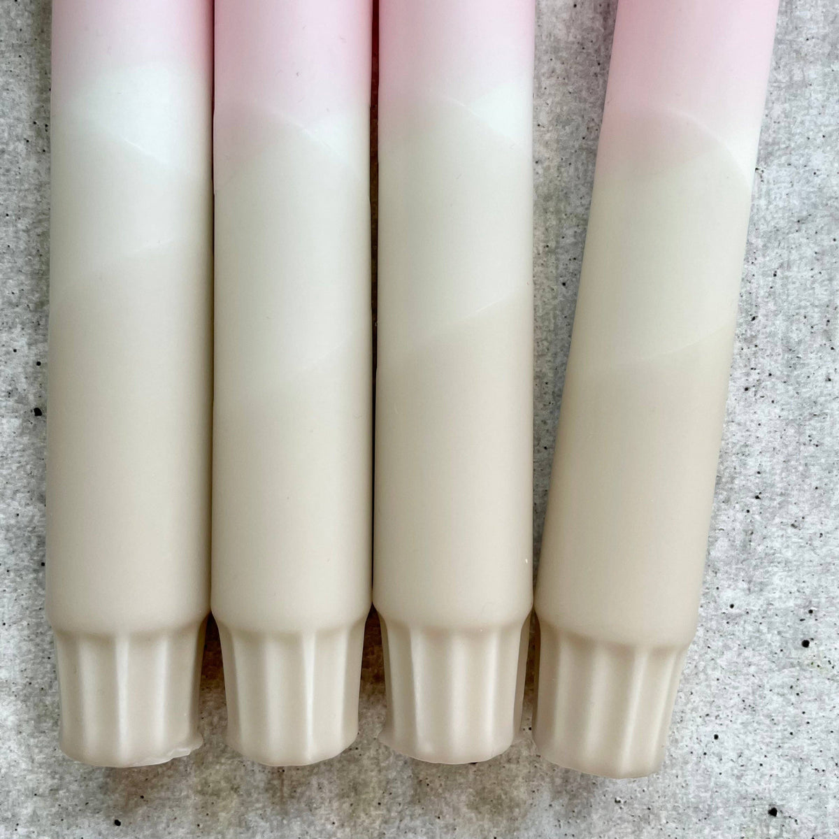 Dip Dye Kerzen | beige-rosa | 4er Set