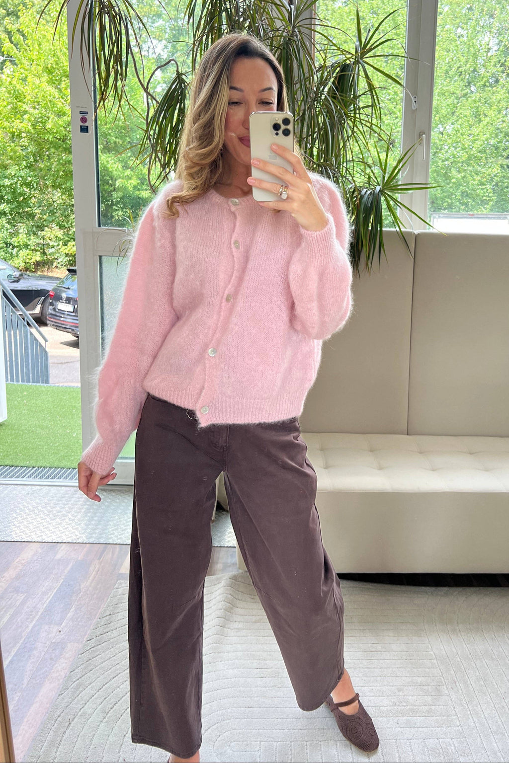 Strickjacke Vjeanine - Wollweiß