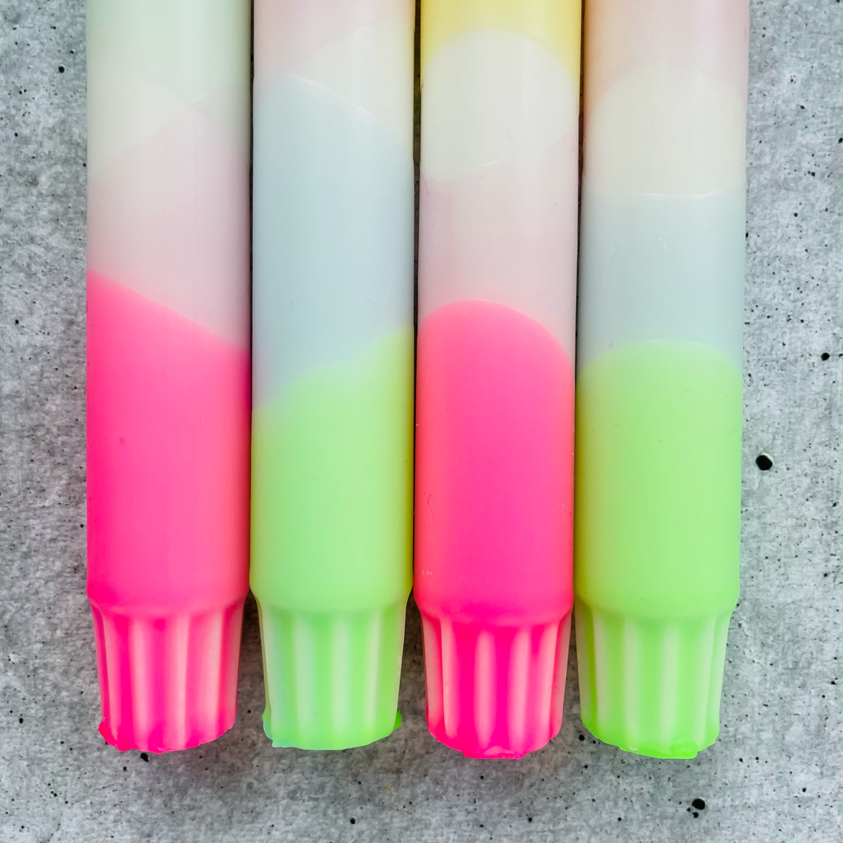 Dip Dye Kerzen | Frühling Neon | 4er Set
