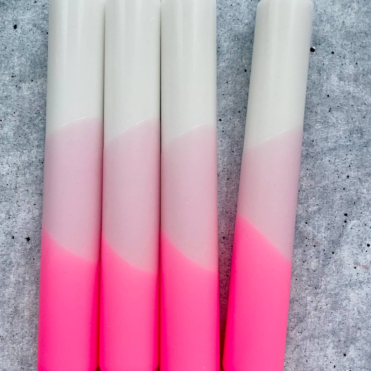 Dip Dye Kerzen | neonpink-rosa-weiß | 4er Set