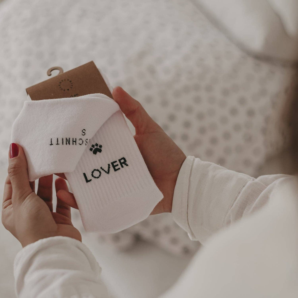 Socken weiß Dog Lover Größe 38-41