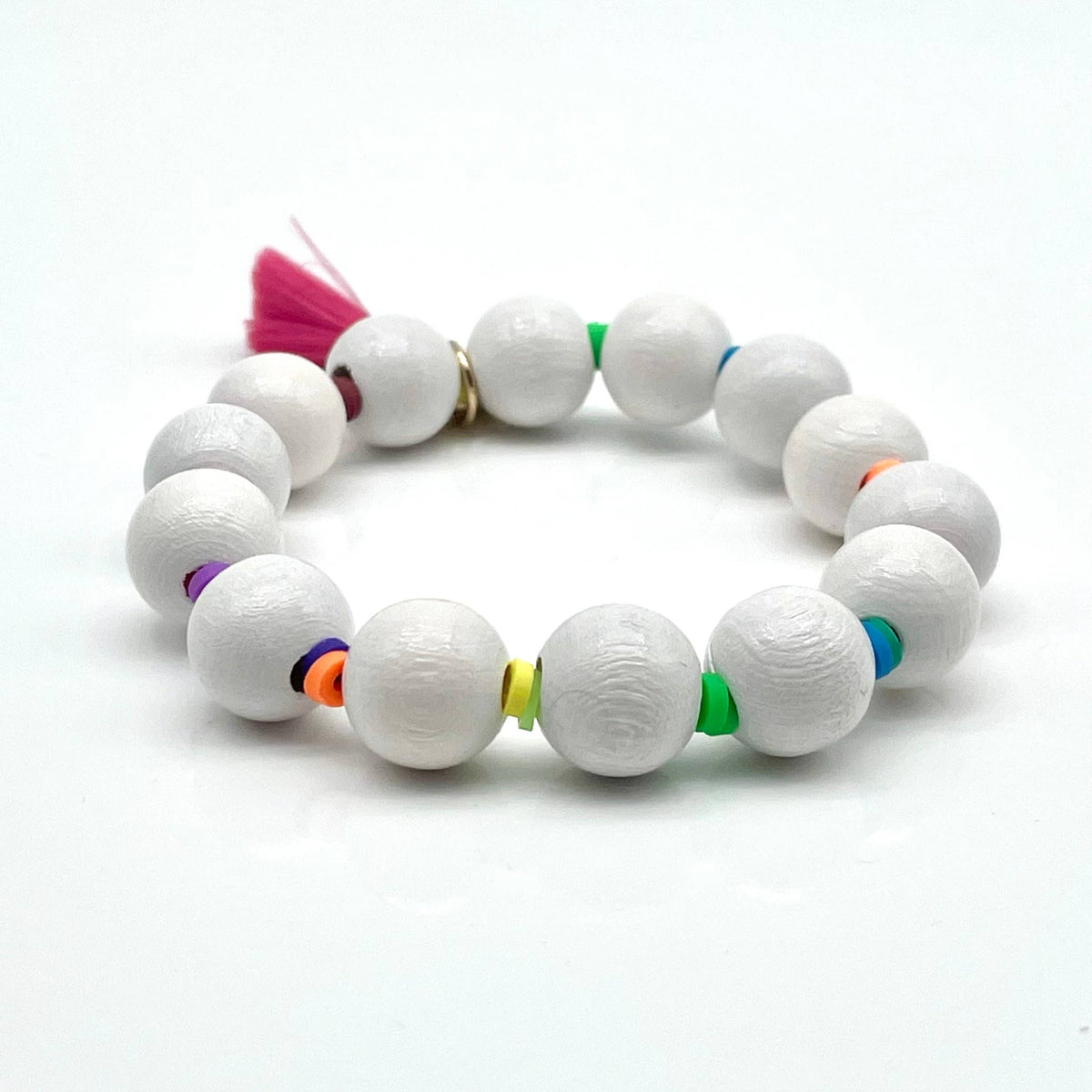 Armband NEON X WOOD elastisches Perlenarmband