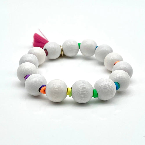 Armband NEON X WOOD elastisches Perlenarmband