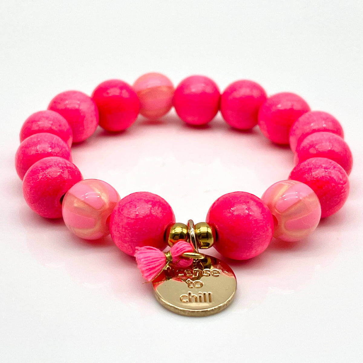 Armband SWEET CANDY HEART WOOD elastisches Perlenarmband