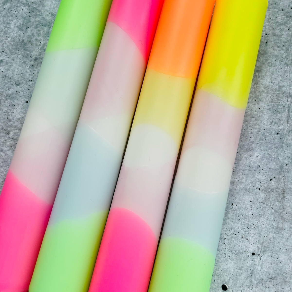 Dip Dye Kerzen | Frühling Neon | 4er Set