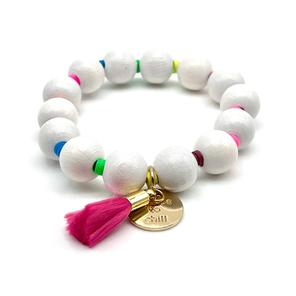 Armband NEON X WOOD elastisches Perlenarmband