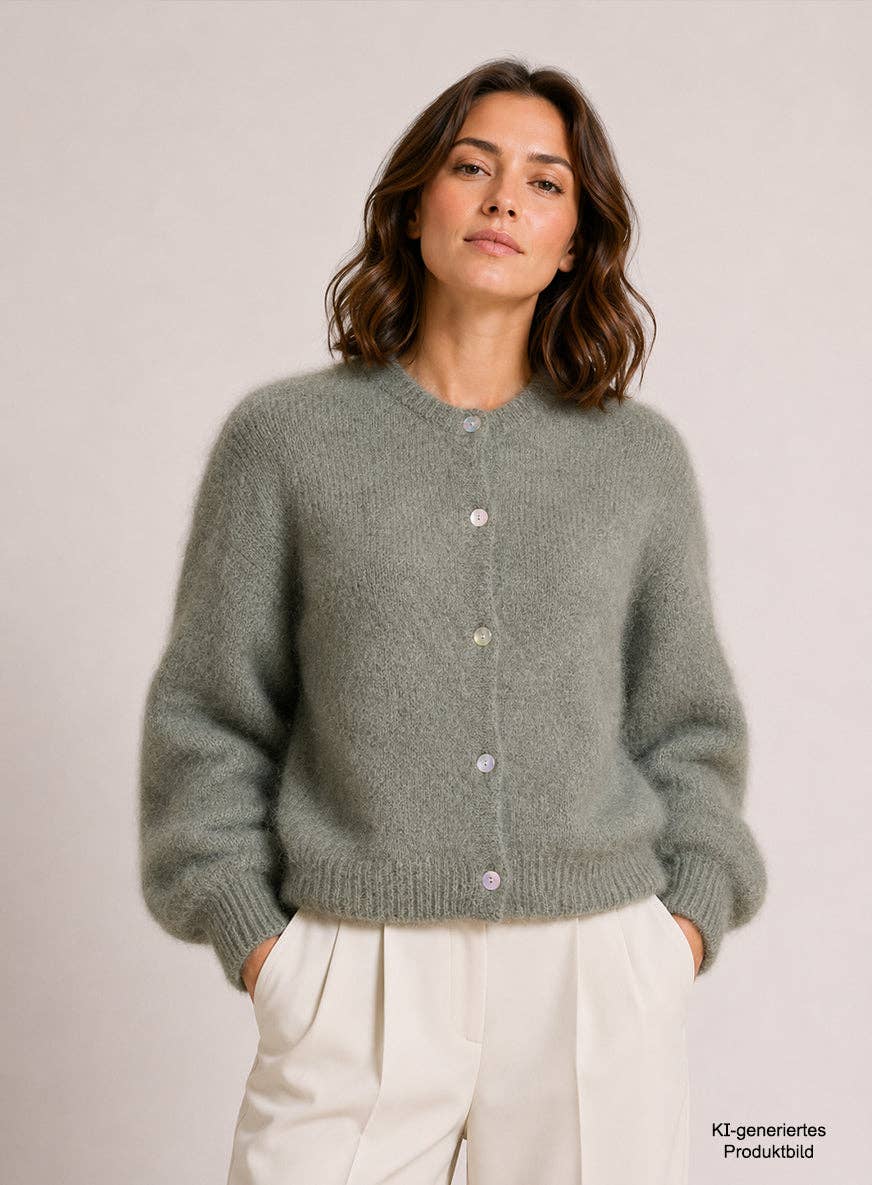 Strickjacke Vjeanine - Wollweiß