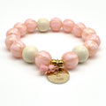 Armband SWEET CANDY STRIPE WOOD elastisches Perlenarmband