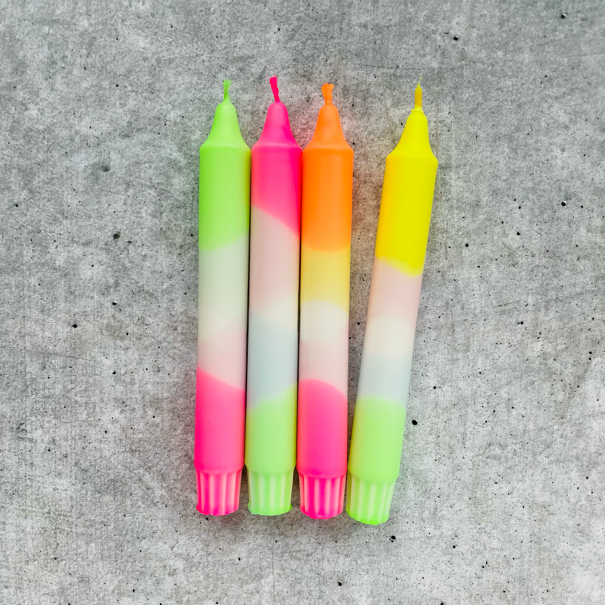 Dip Dye Kerzen | Frühling Neon | 4er Set